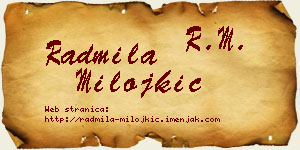 Radmila Milojkić vizit kartica